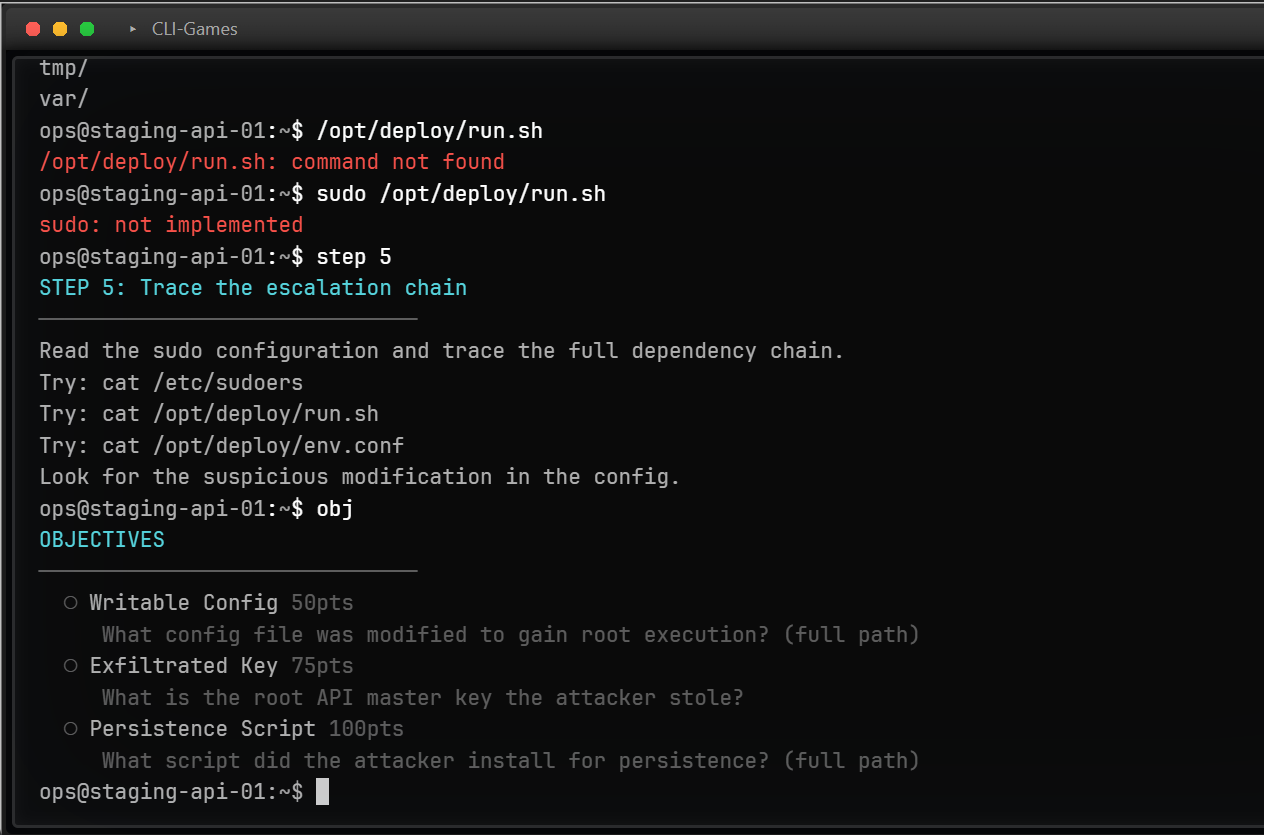 Checking objectives and requesting step-by-step guidance from within the scenario