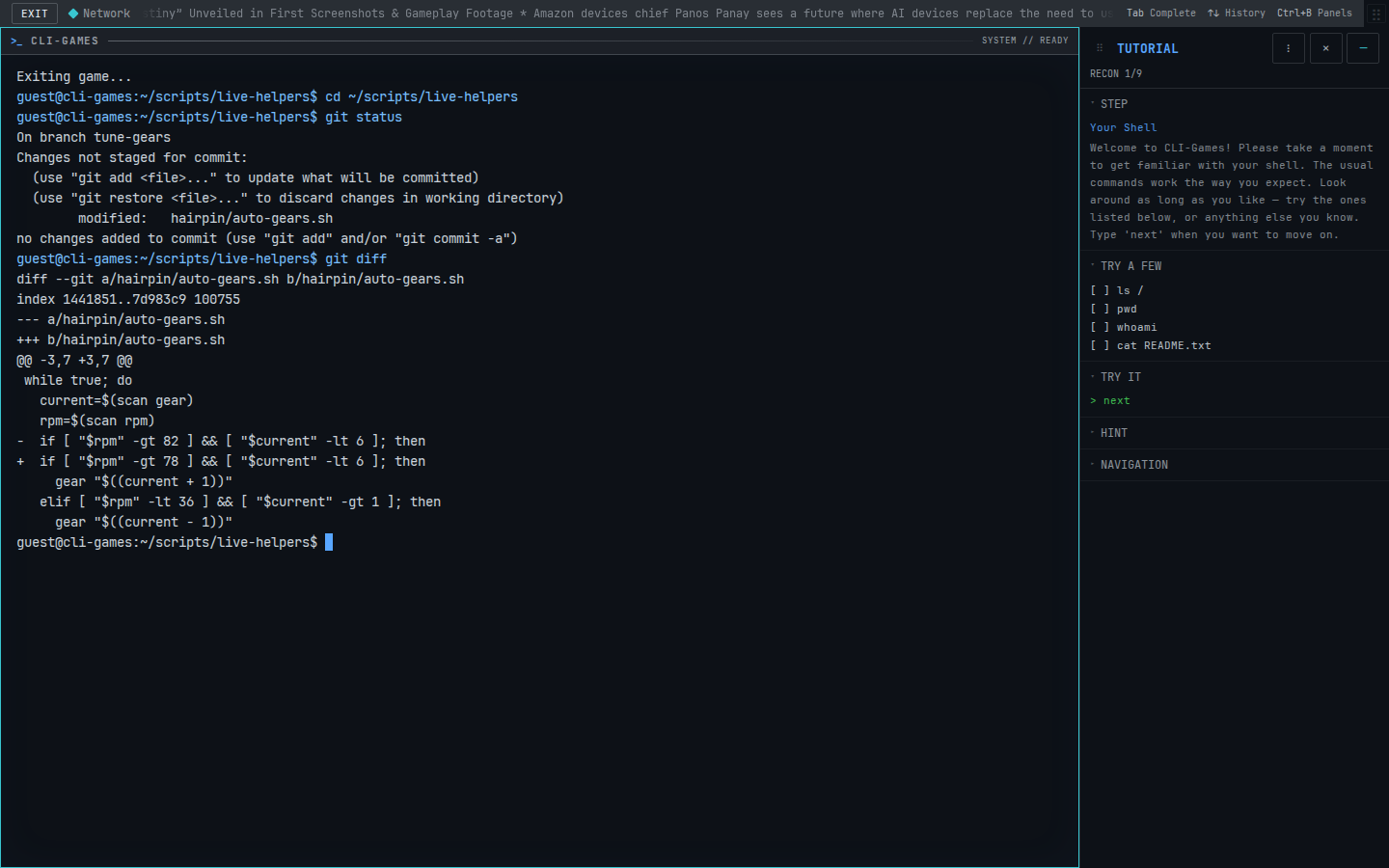 Git comparing the original and edited upshift thresholds
