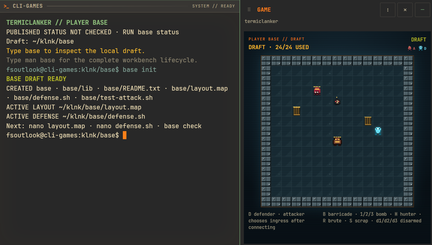 Termiclanker base init creating the starter files and rendering the default draft